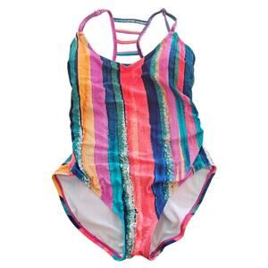 Urban Sea Womens Sz S One Piece Swimsuit Strappy Back Rainbow Striped